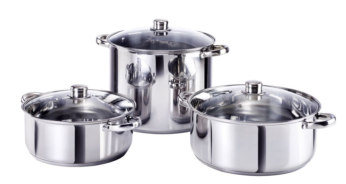 Salton Pots Set Salton Cookware Stainless Steel 6 Piece SSFP6 (4752326590553)