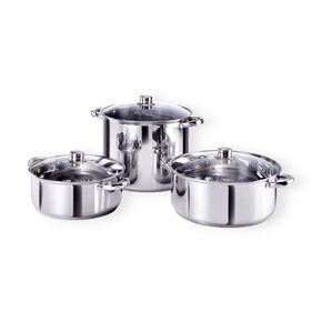 Salton Pots Set Salton Cookware Stainless Steel 6 Piece SSFP6 (4752326590553)