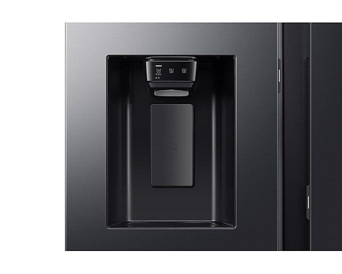 Samsung Fridge Samsung Bespoke AI Side by Side 21.5” Family Hub Screen Plumbed Black 594L RS90F64A2FFA