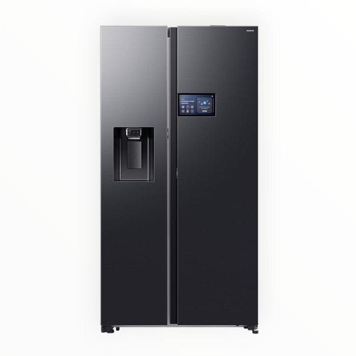 SAMSUNG Side by side fridge Bespoke AI Side by Side, 9” AI Home screen, Plumbed, Black , 594L
