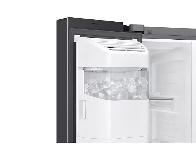 SAMSUNG Side by side fridge Bespoke AI Side by Side, 9” AI Home screen, Plumbed, Black , 594L