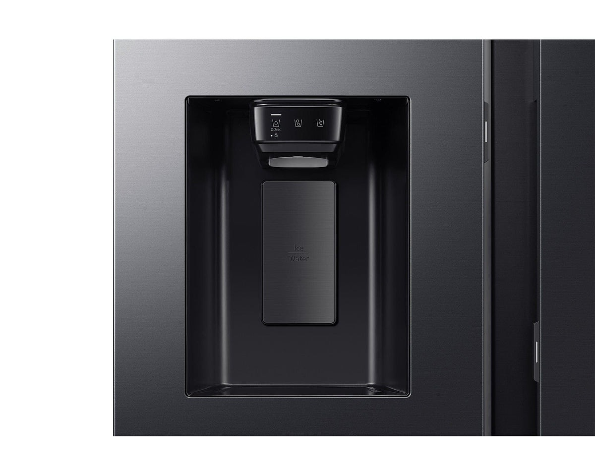 SAMSUNG Side by side fridge Bespoke AI Side by Side, 9” AI Home screen, Plumbed, Black , 594L
