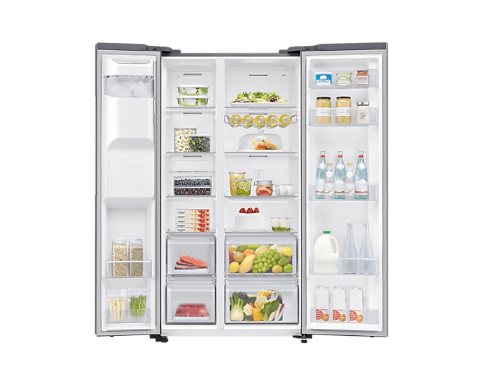 SAMSUNG Side by side fridge Samsung 617L Gentle Silver Side By Side Fridge RS65DG54R3S9FA (7759823503449)