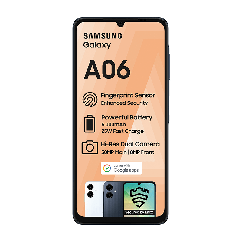Samsung Smart Phones Samsung Galaxy A06 64GB 4G Dual Sim - Black (7804401746009)