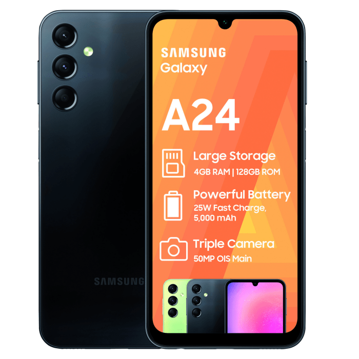 Samsung Smart Phones Samsung Galaxy A24 Dual SIm - Black (7296718110809)