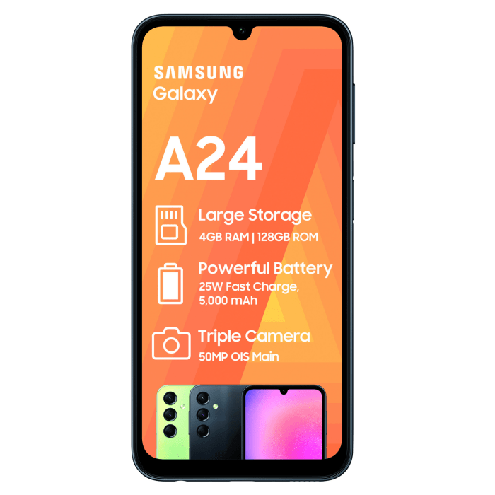 Samsung Smart Phones Samsung Galaxy A24 Dual SIm - Black (7296718110809)