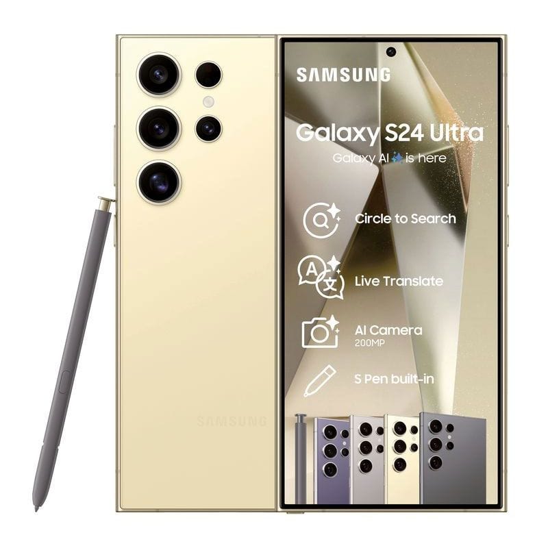 Samsung Smart Phones TITANIUM AMBER YELLOW Samsung Galaxy S24 Ultra 5G 256GB Dual Sim (7665629790297)