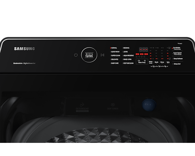 Samsung Washing Machines Samsung 15Kg Top load Washer with Ecobubble™ and Digital Inverter Technology WA15CG5745BVFA (7398400557145)
