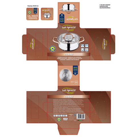 San Ignacio FRYING PAN San Ignacio Cobre 20cm Casserole With Lid SG-8131 (7750694895705)