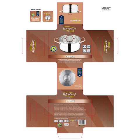 San Ignacio FRYING PAN San Ignacio Cobre 24cm Casserole With Lid SG-8132 (7750693814361)