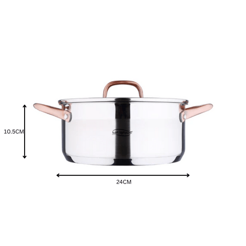 San Ignacio FRYING PAN San Ignacio Cobre 24cm Casserole With Lid SG-8132 (7750693814361)