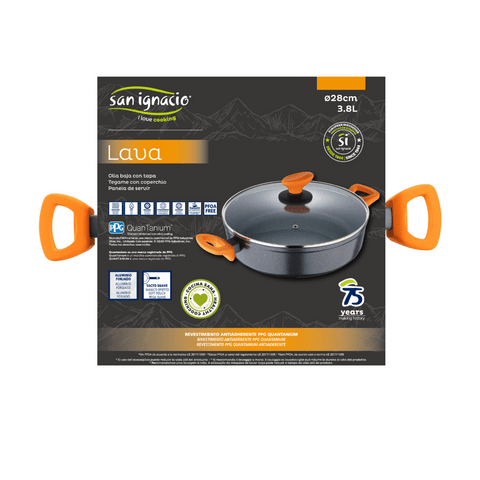 San Ignacio POTS San Ignacio 28cm Forged Shallow Pan With Lid SGN2288 (7898915602521)