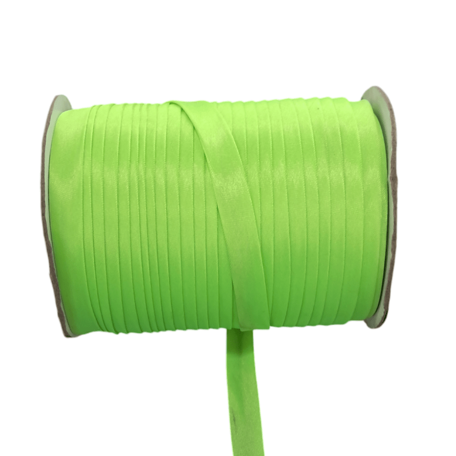 SATIN BIAS BINDING HABBY Neon Green Satin Bias Binding 15 mm (7651377381465)