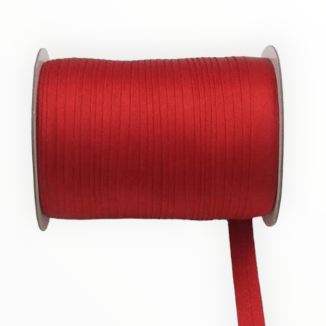 SATIN BIAS BINDING HABBY Red Satin Bias Binding 15 mm (7651377381465)