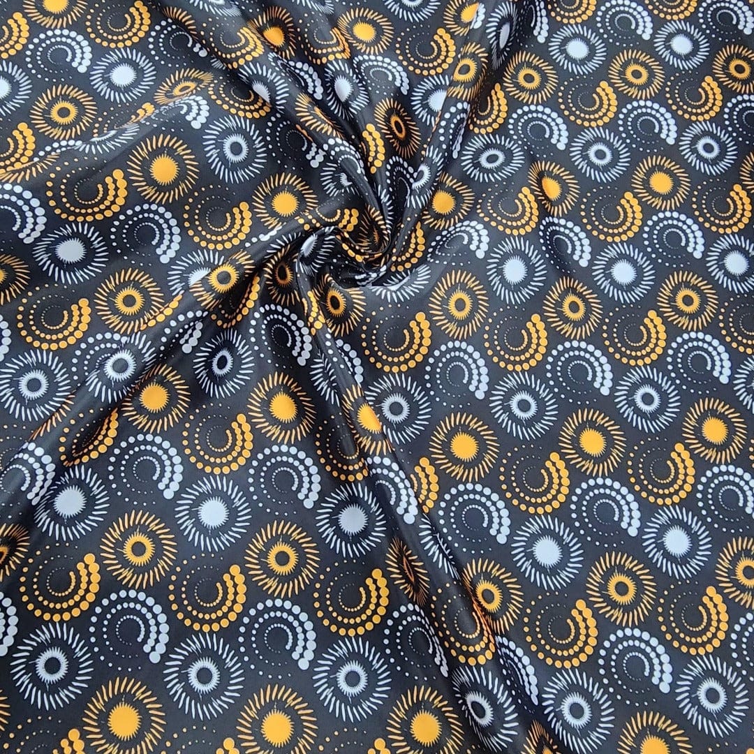 SATIN Dress Fabrics Black Digital Printed Duchess Satin Fabric 150 cm (7719814398041)