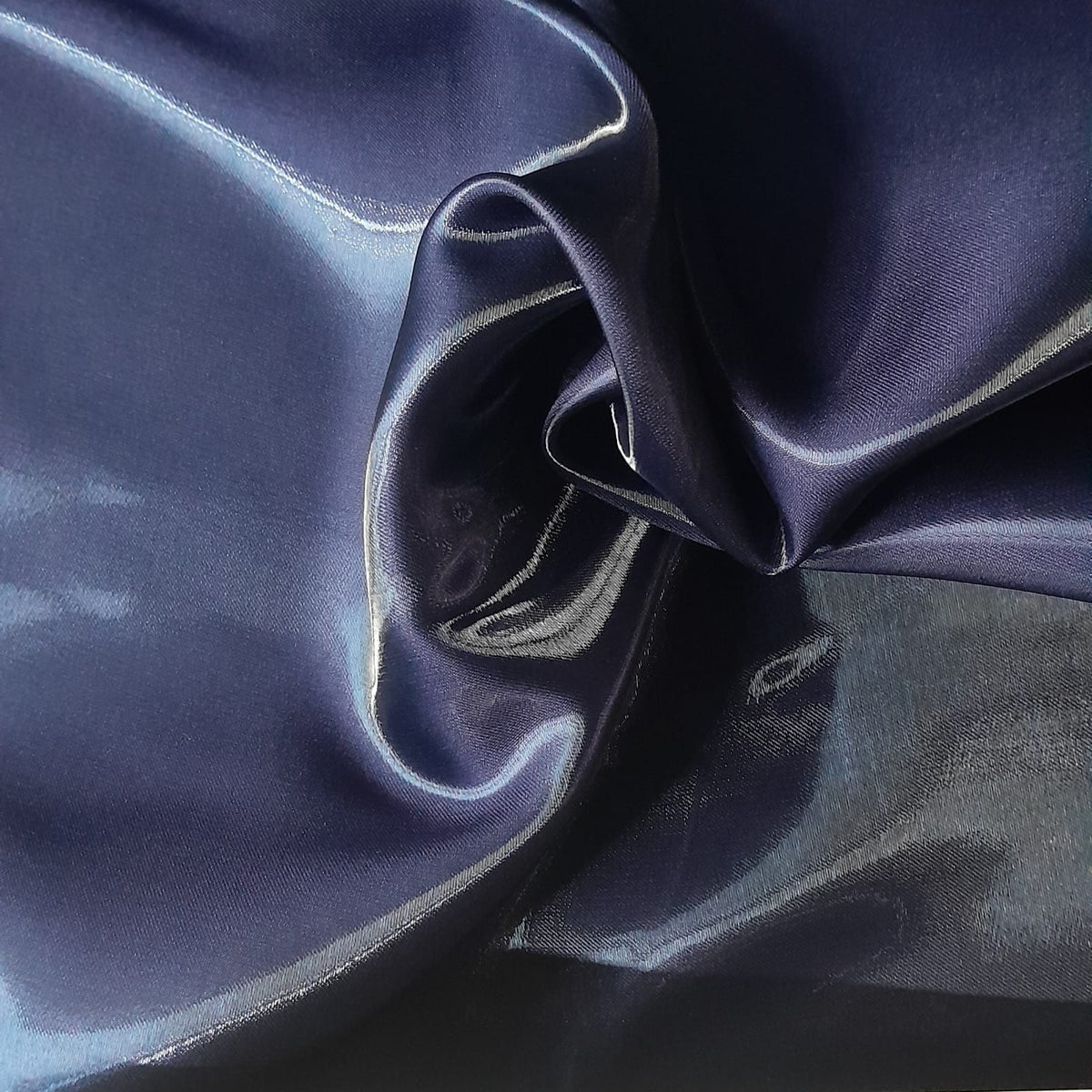 SATIN Dress Fabrics Navy Glass Makado Satin Fabric 150 cm (7765413855321)