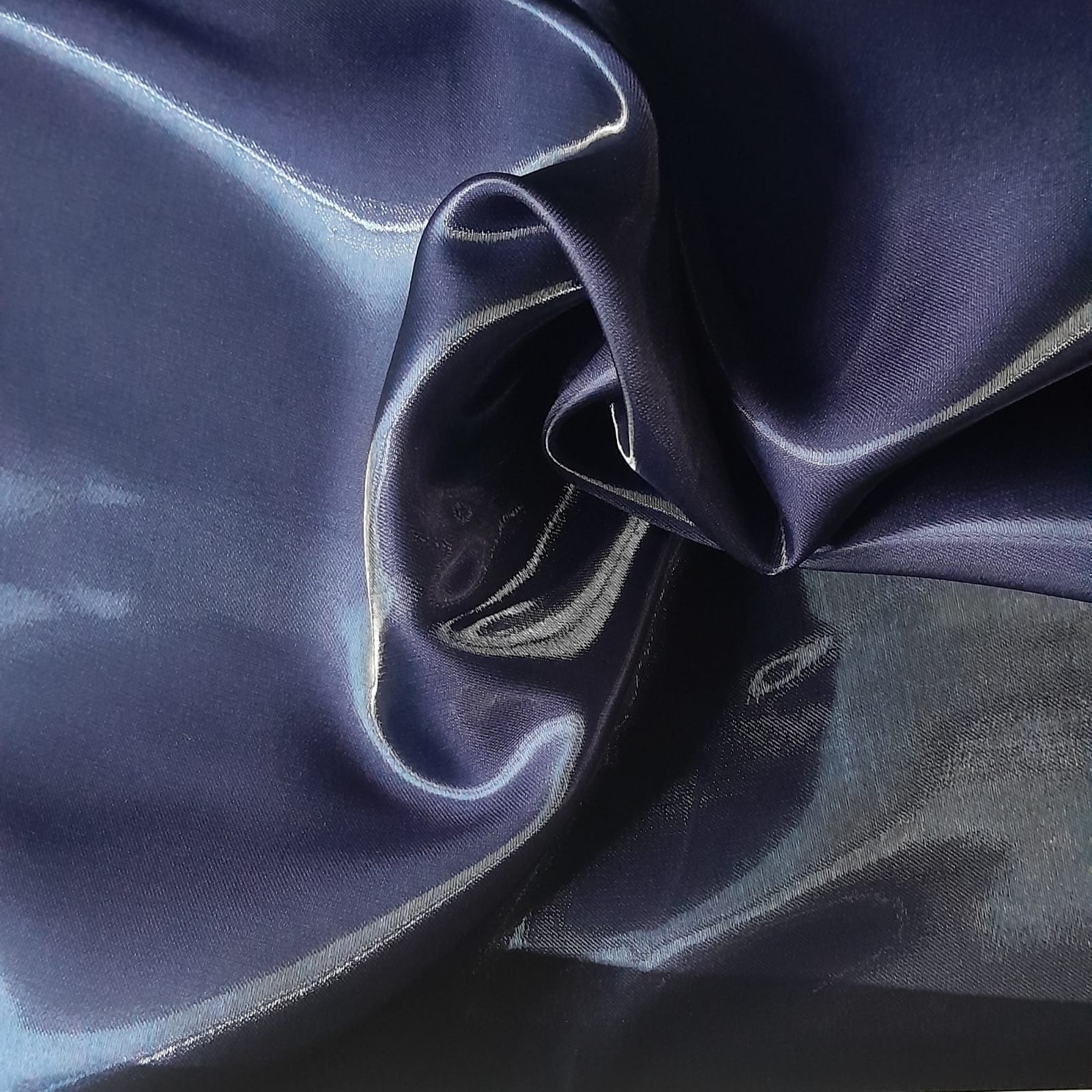 SATIN Dress Fabrics Navy Glass Makado Satin Fabric 150 cm (7765413855321)