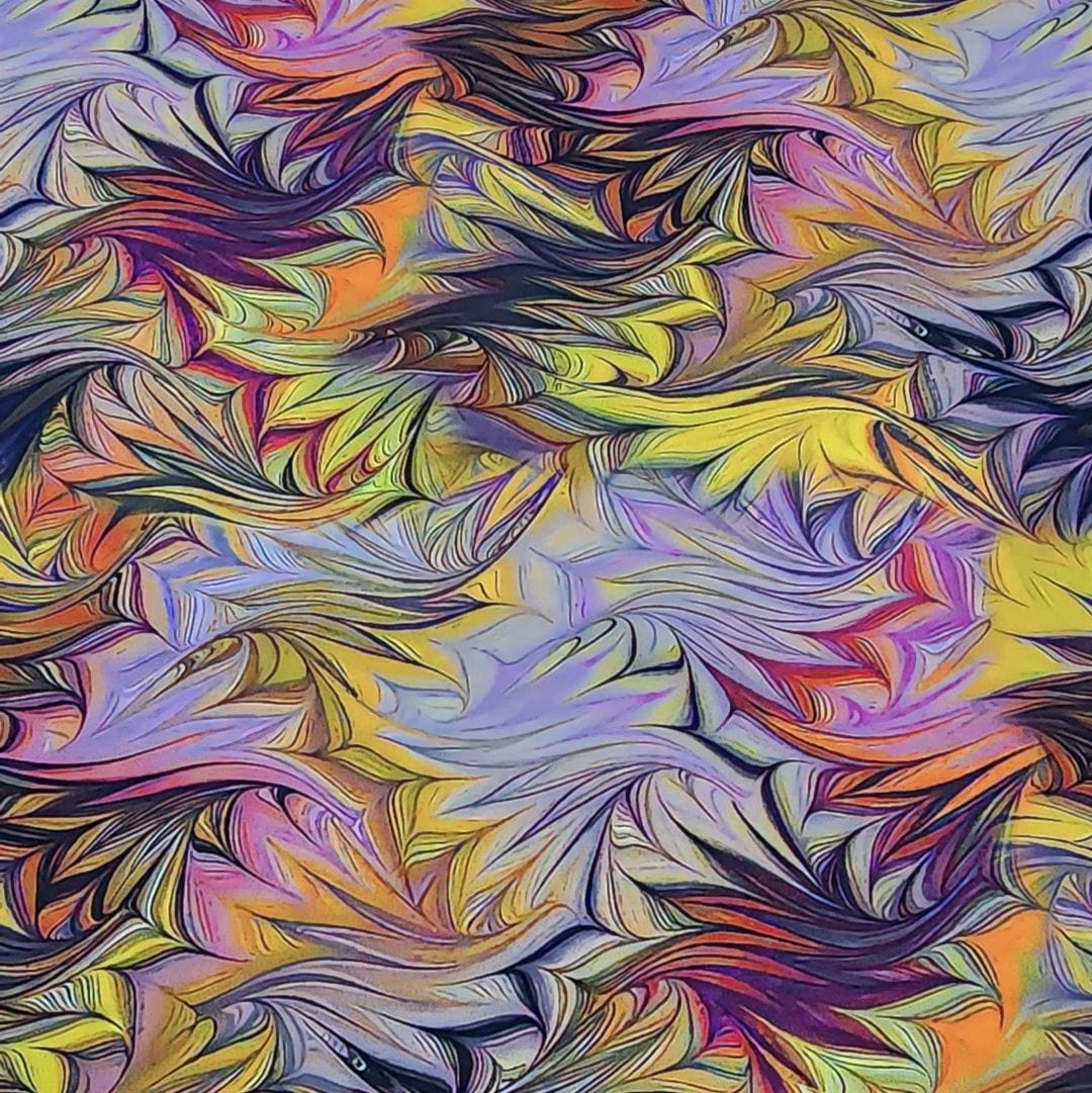 SATIN Dress Fabrics Printed Digital Armani Satin Fabric Yellow/Lilac 150cm (7313896636505)