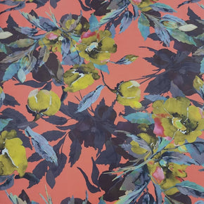 SATIN Dress Fabrics Printed Floral Duchess Satin Fabric Red/Gold 150cm (7444559593561)