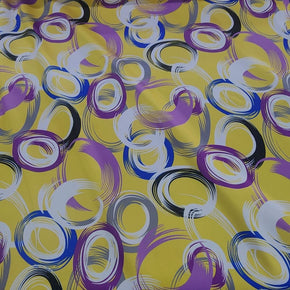 SATIN Dress Fabrics Printed Milano Satin Fabric Yellow 150cm (7468066766937)
