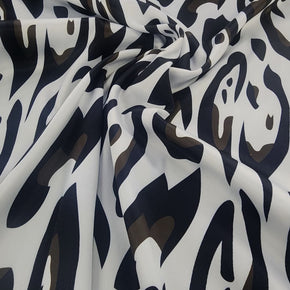 SATIN Dress Fabrics Printed Milano Satin Leopard Fabric Black 150cm (7468061818969)