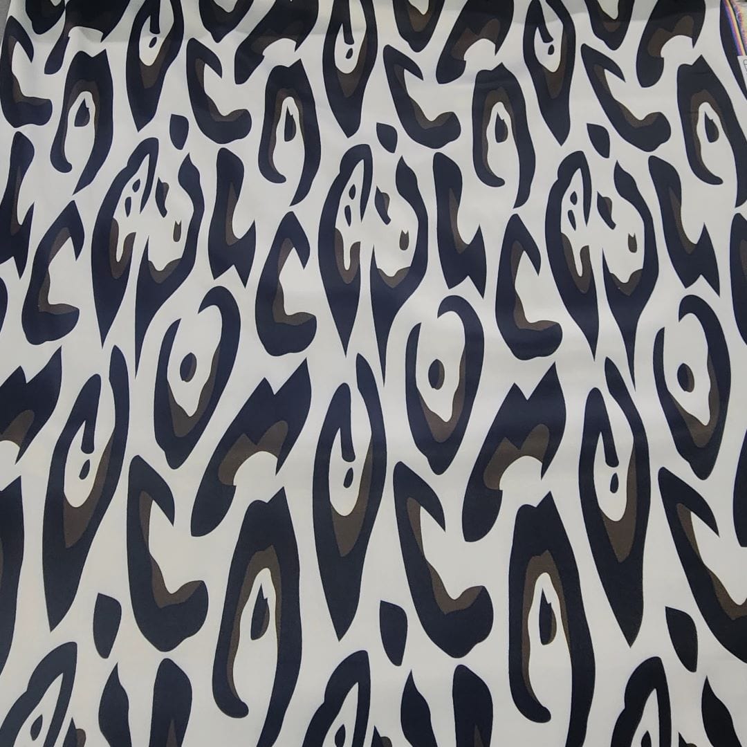 SATIN Dress Fabrics Printed Milano Satin Leopard Fabric Black 150cm (7468061818969)