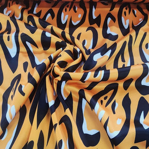SATIN Dress Fabrics Printed Milano Satin Leopard Fabric Orange 150cm (7468061982809)