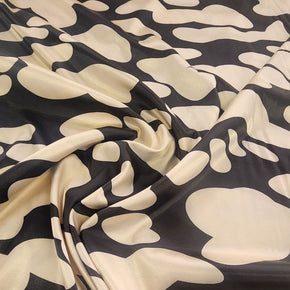 SATIN Dress Fabrics Printed Stretch Satin Black 150cm (7461197807705)