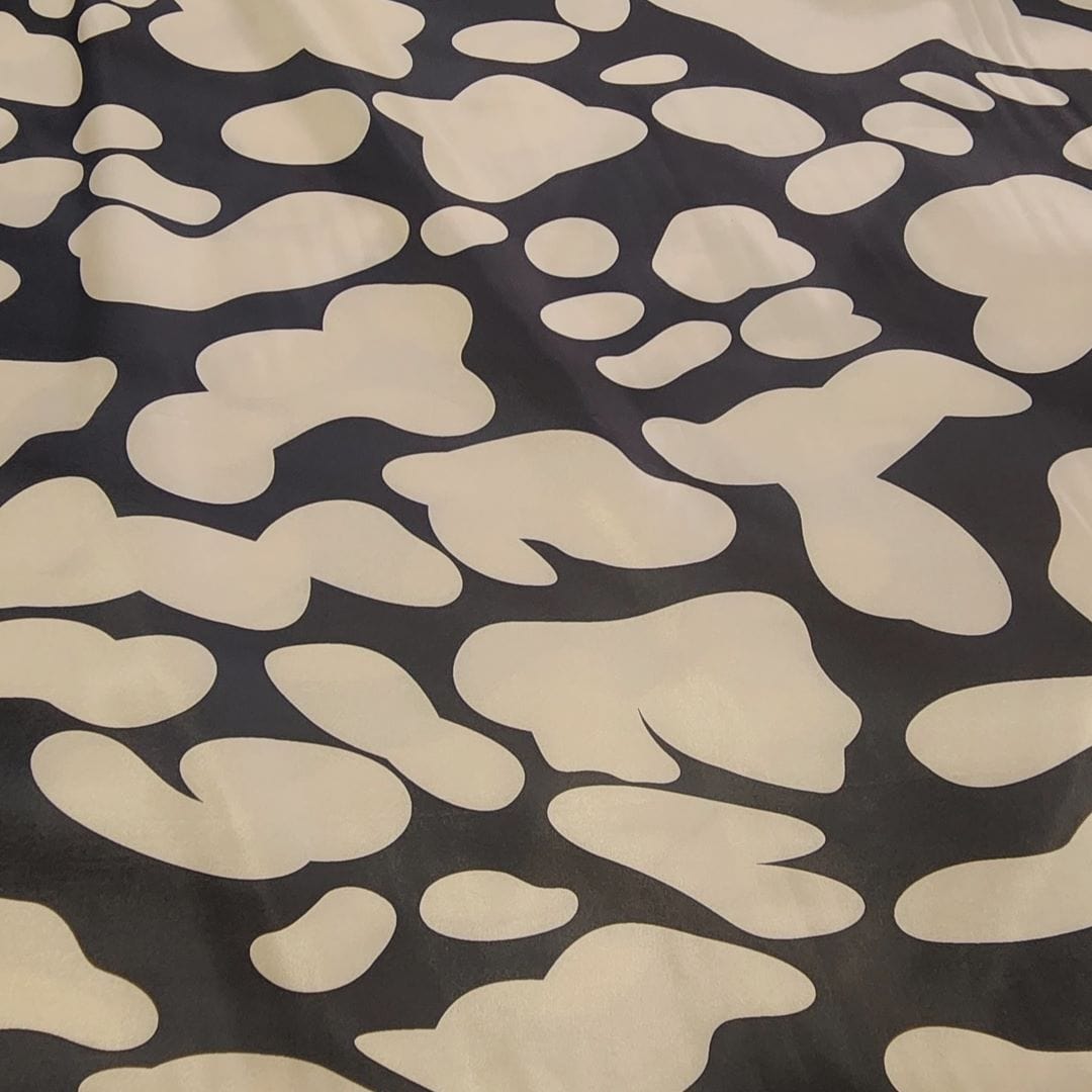 SATIN Dress Fabrics Printed Stretch Satin Black 150cm (7461197807705)