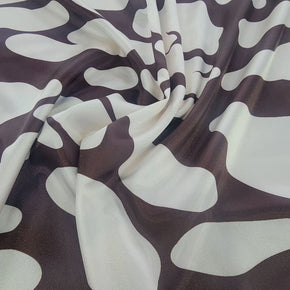 SATIN Dress Fabrics Printed Stretch Satin Brown 150cm (7461197742169)