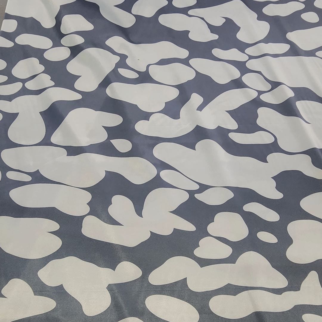 SATIN Dress Fabrics Printed Stretch Satin Grey 150cm (7461197774937)