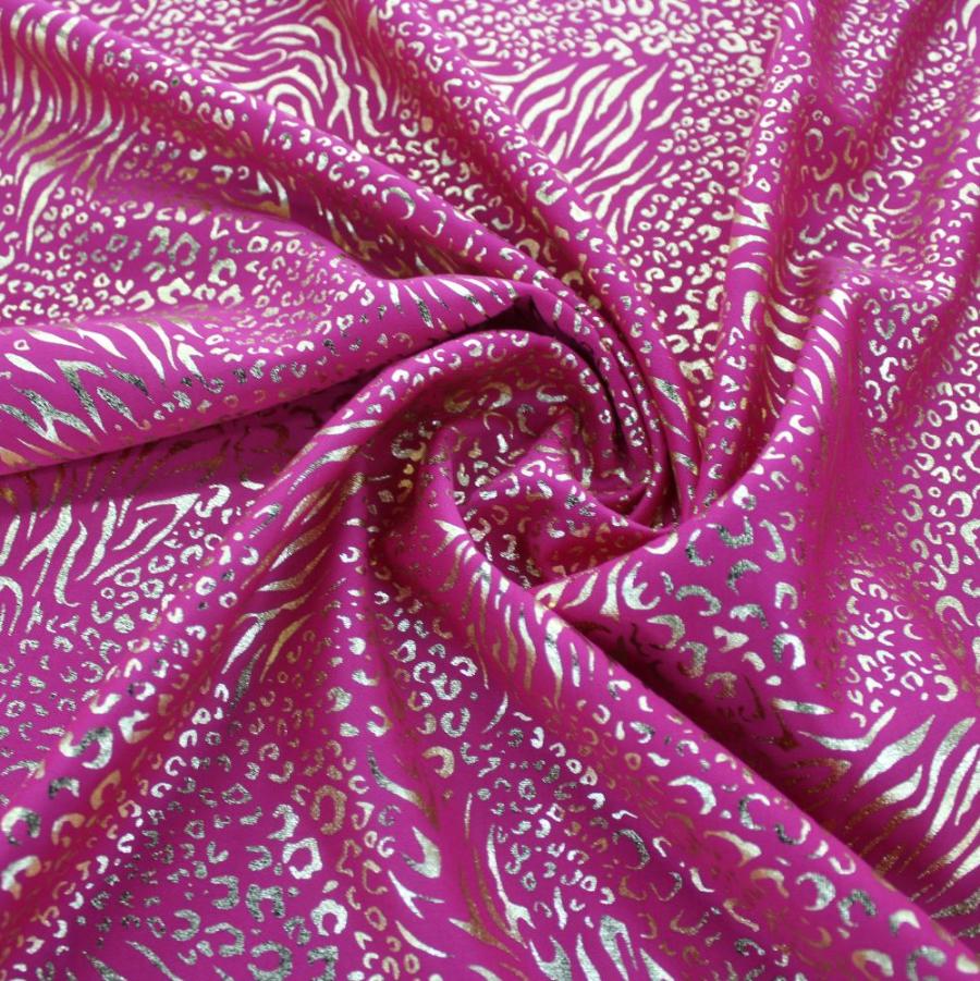 SCUBA Dress Fabrics Cerise Scuba Foil Animal Print 150cm (7813392924761)