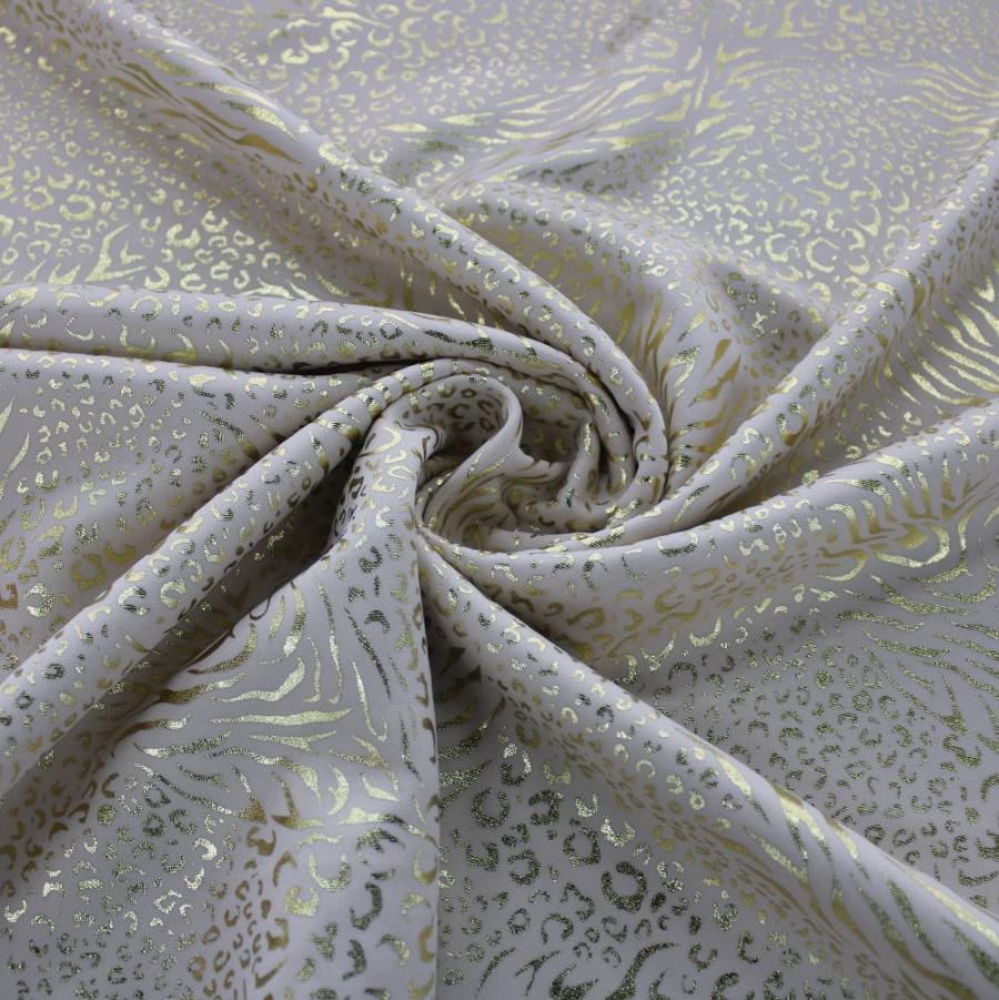 SCUBA Dress Fabrics Nude Scuba Foil Animal Print 150cm (7813392924761)