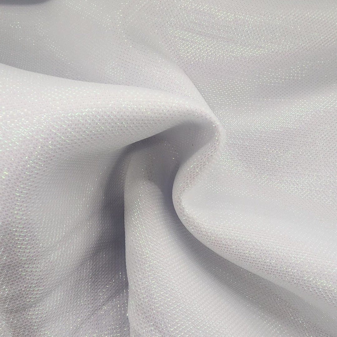 SCUBA Dress Fabrics Pearl White Sandwich Scuba Lurex Fabric 150 cm (7631457681497)