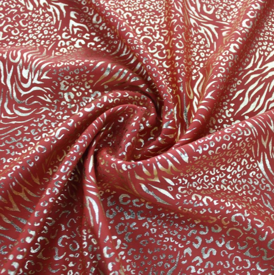 SCUBA Dress Fabrics Rust Scuba Foil Animal Print 150cm (7813392924761)
