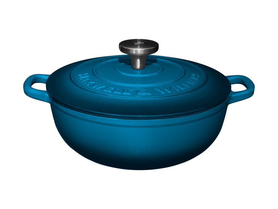 Maxwell & Williams Cast Iron Round Casserole 3.3L Midnight Blue SE0022