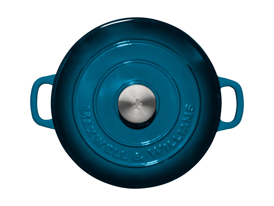 Maxwell & Williams Cast Iron Round Casserole 3.3L Midnight Blue SE0022