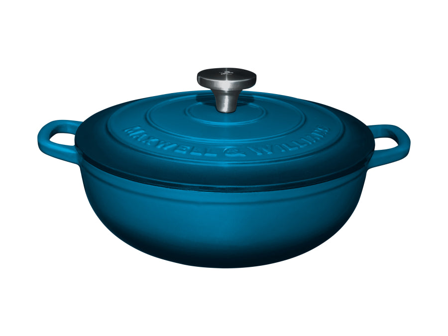 Maxwell & Williams Cast Iron Round Casserole 4L Midnight Blue SE0024