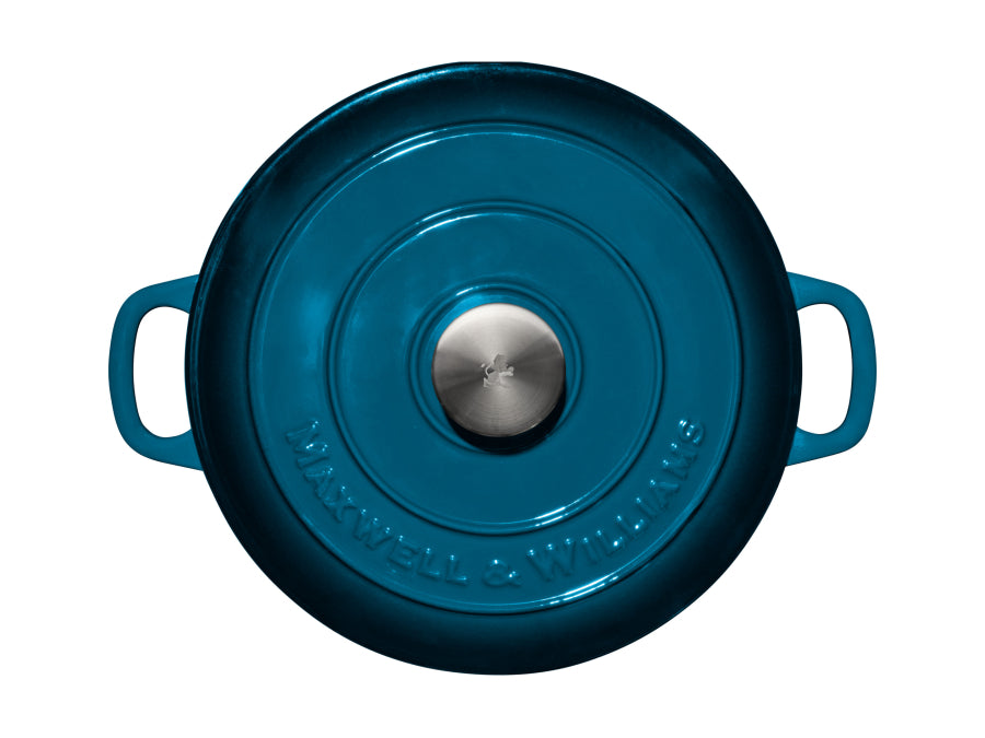 Maxwell & Williams Cast Iron Round Casserole 4L Midnight Blue SE0024