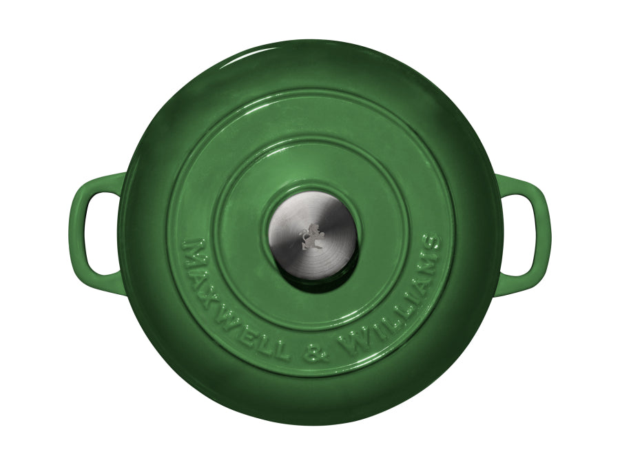 Maxwell & Williams Cast Iron Round Casserole 3.3L English Racing Green SE0028