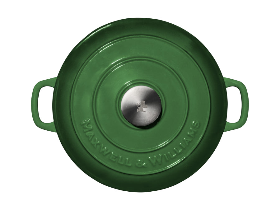 Maxwell & Williams Cast Iron Round Casserole 4L English Racing Green SE0030