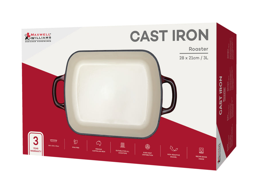 Maxwell & Williams Cast Iron Roaster 3L Merlot SE0033