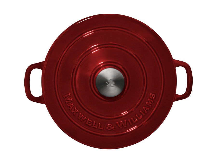 Maxwell & Williams Cast Iron Round Casserole 4L Merlot SE0036