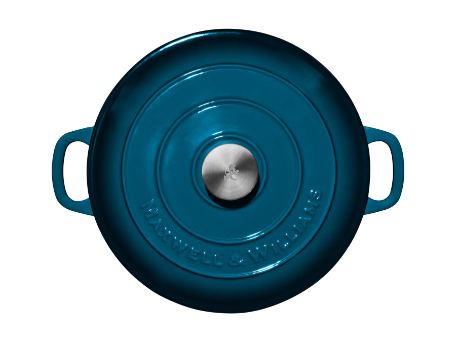 Maxwell & Williams Cast Iron Round Casserole 6.2L Midnight Blue SE0040