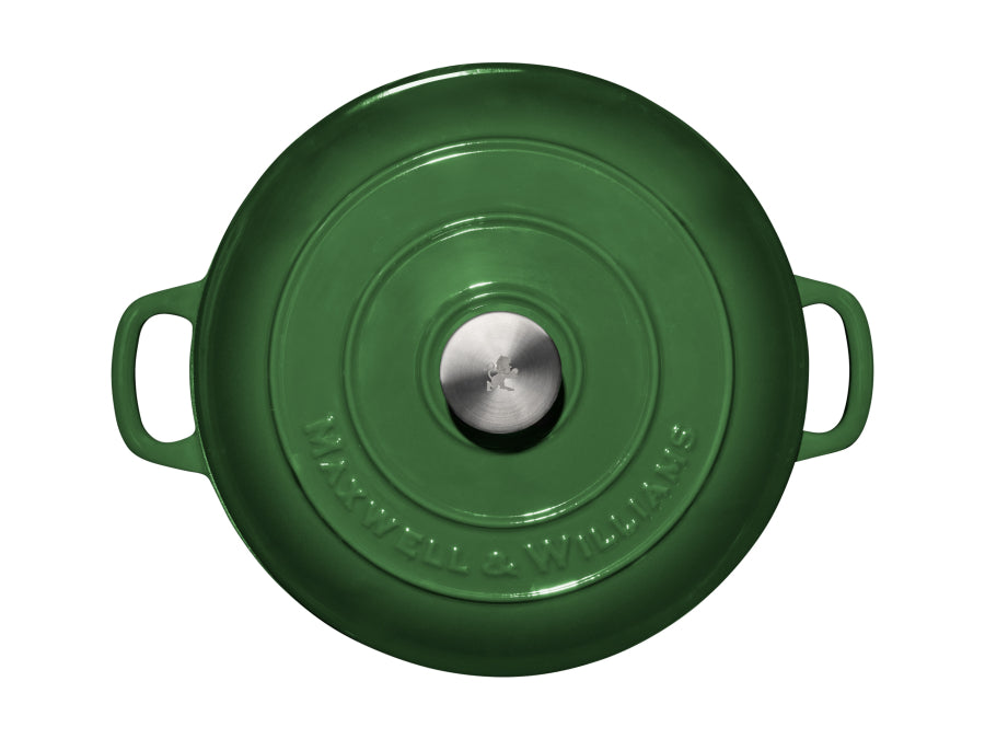 Maxwell & Williams Cast Iron Round Casserole 6.2L English Racing Green SE0041