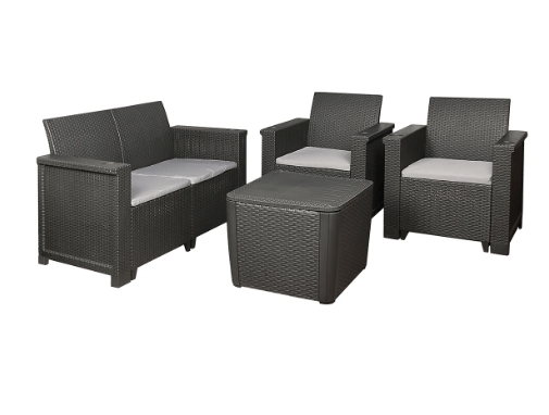 SEAGULL Outdoors Contour Jabulani 4Pc Patio Set Charcoal