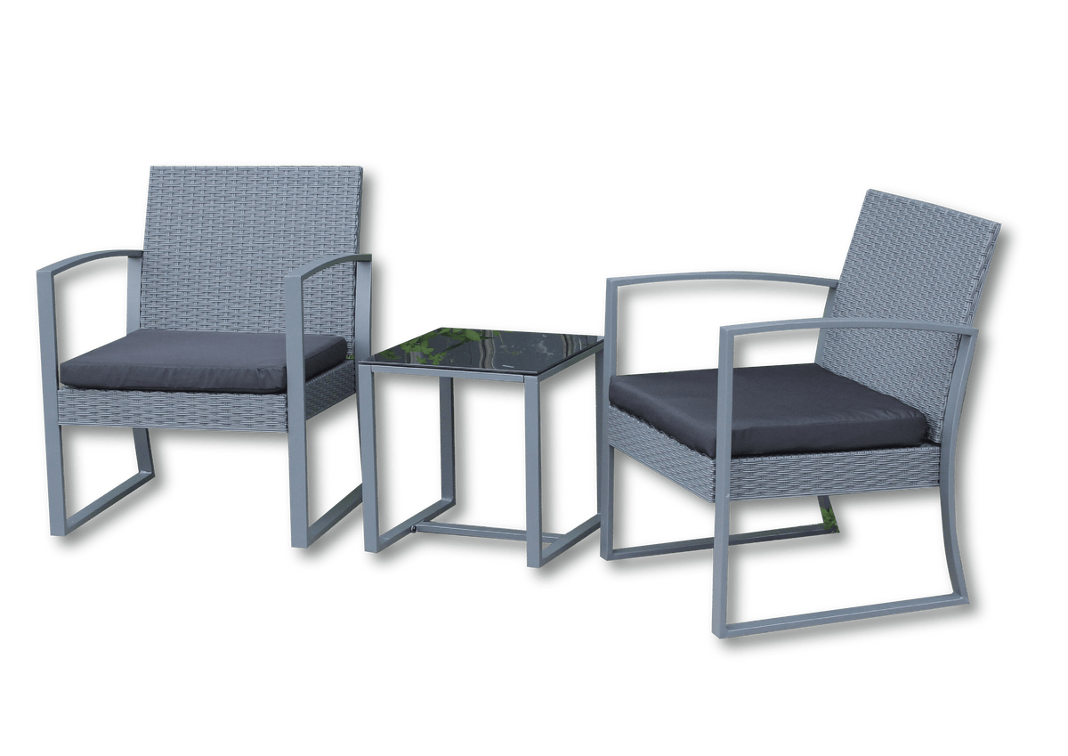 SEAGULL Patio Sets Seagull Torino Bistro Set Grey Rattan Look (7397650268249)