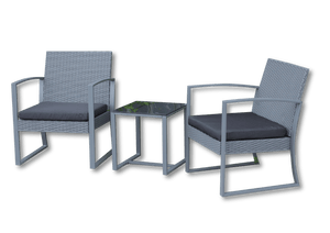 SEAGULL Patio Sets Seagull Torino Bistro Set Grey Rattan Look (7397650268249)