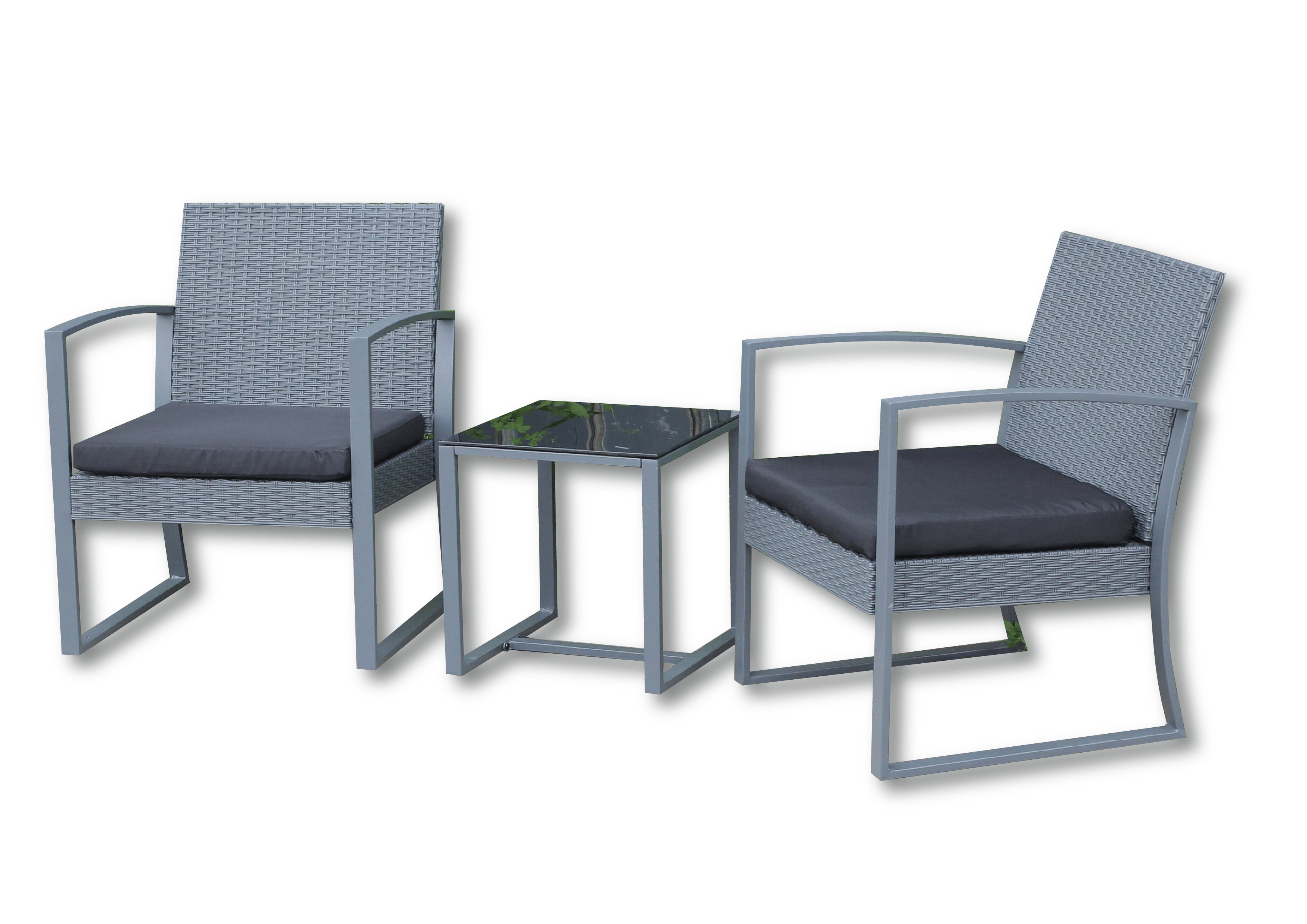 SEAGULL Patio Sets Seagull Torino Bistro Set Grey Rattan Look (7397650268249)