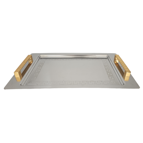 Seden Furniture & Lights Seden 18-10 Stainless Steel Versace Tray With Gold Handles SGN2103